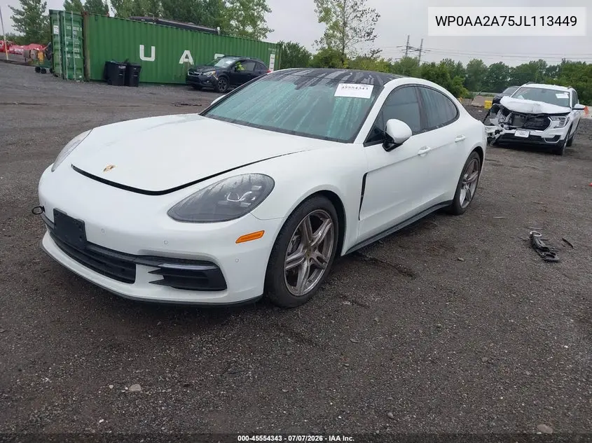 2018 Porsche Panamera 4 VIN: WP0AA2A75JL113449 Lot: 45554343