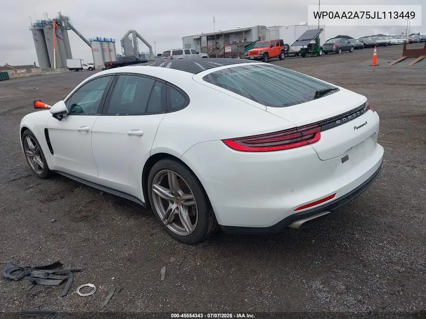 2018 Porsche Panamera 4 VIN: WP0AA2A75JL113449 Lot: 45554343