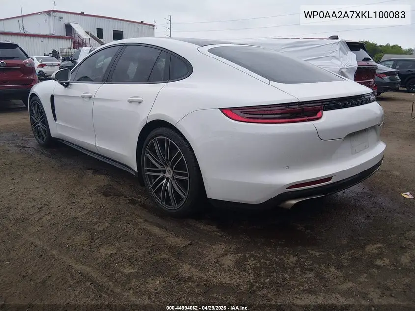 2019 Porsche Panamera 4 VIN: WP0AA2A7XKL100083 Lot: 44994062