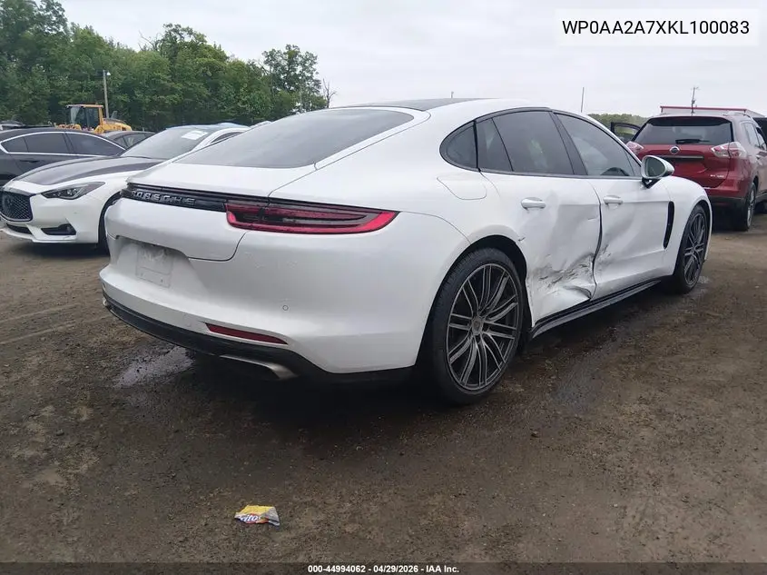 2019 Porsche Panamera 4 VIN: WP0AA2A7XKL100083 Lot: 44994062