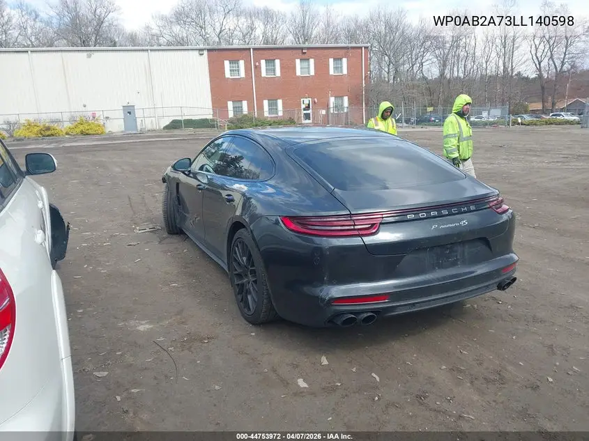 2020 Porsche Panamera 4S VIN: WP0AB2A73LL140598 Lot: 44753972