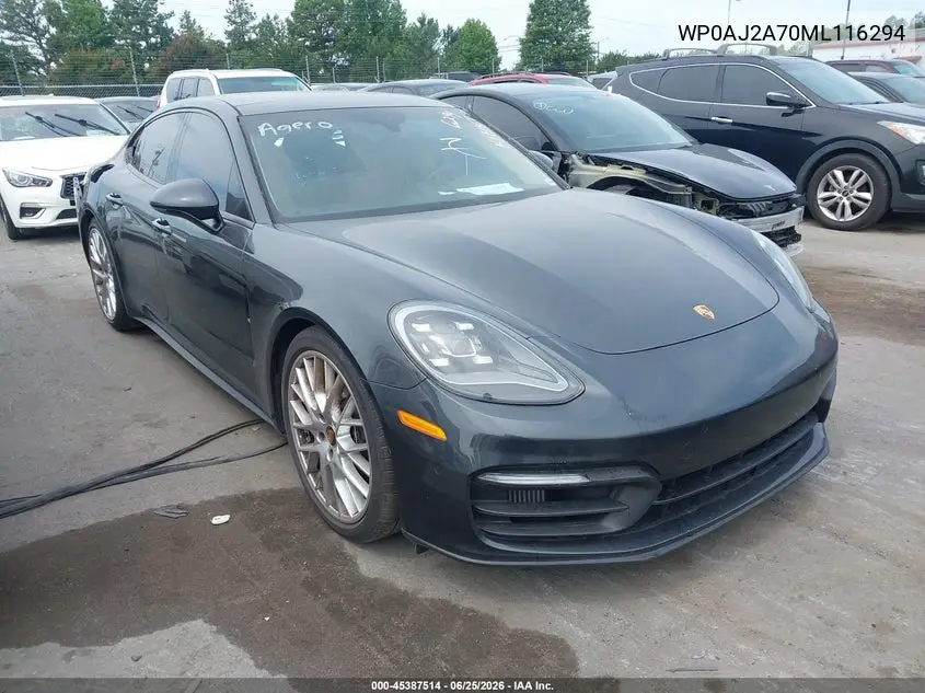 2021 Porsche Panamera 4 VIN: WP0AJ2A70ML116294 Lot: 45387514