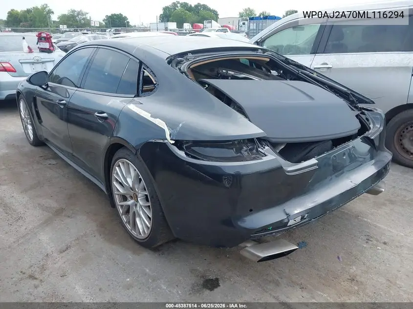 2021 Porsche Panamera 4 VIN: WP0AJ2A70ML116294 Lot: 45387514