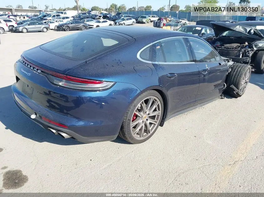 2022 Porsche Panamera 4S VIN: WP0AB2A71NL130350 Lot: 45054714