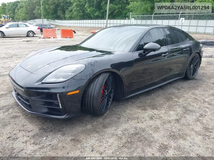 2024 Porsche Panamera 4 VIN: WP0AA2YA5RL001294 Lot: 45015696