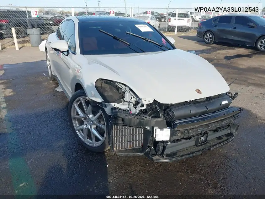 2025 Porsche Panamera 4 VIN: WP0AA2YA3SL012543 Lot: 44693147