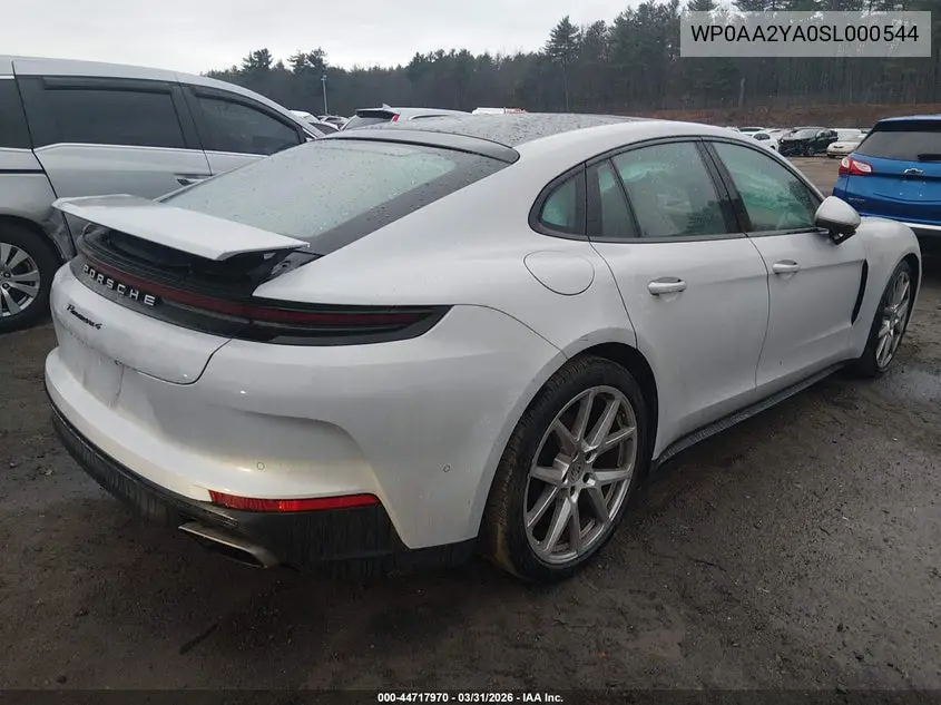 2025 Porsche Panamera 4 VIN: WP0AA2YA0SL000544 Lot: 44717970