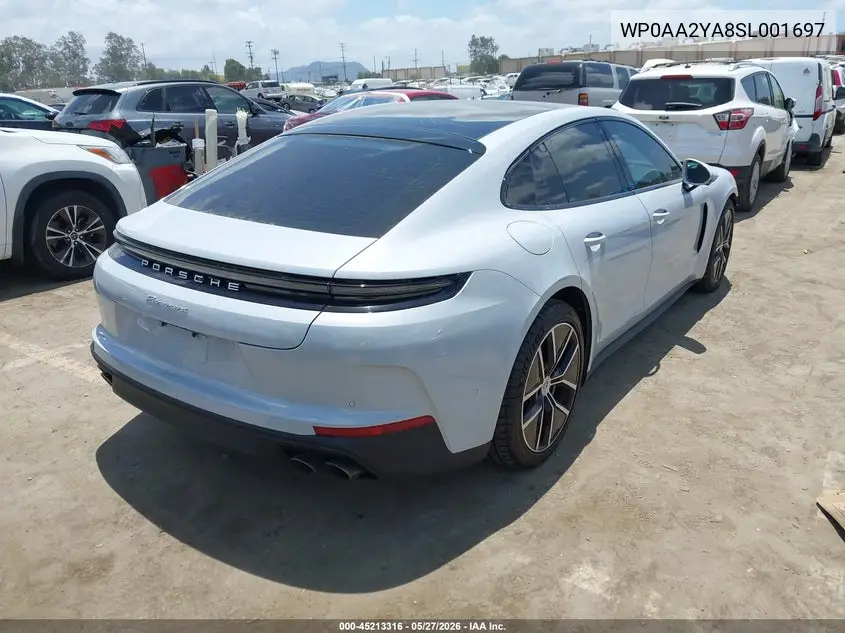 2025 Porsche Panamera 4 VIN: WP0AA2YA8SL001697 Lot: 45213316