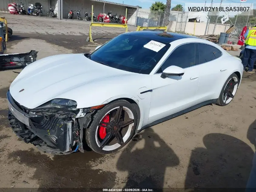 2020 Porsche Taycan 4S VIN: WP0AB2Y18LSA53807 Lot: 44341240