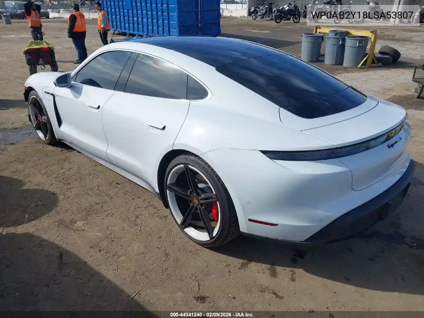 2020 Porsche Taycan 4S VIN: WP0AB2Y18LSA53807 Lot: 44341240