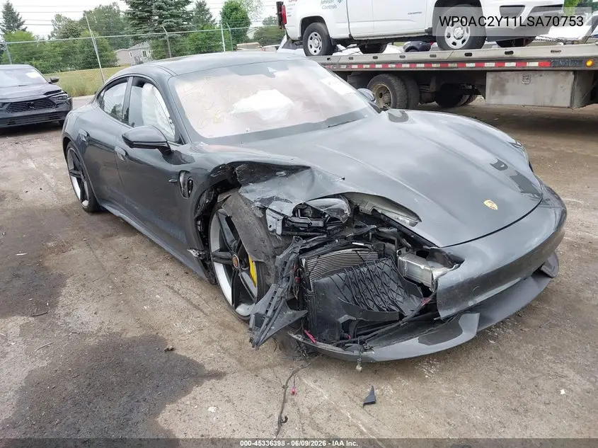 2020 Porsche Taycan Turbo S VIN: WP0AC2Y11LSA70753 Lot: 45336398