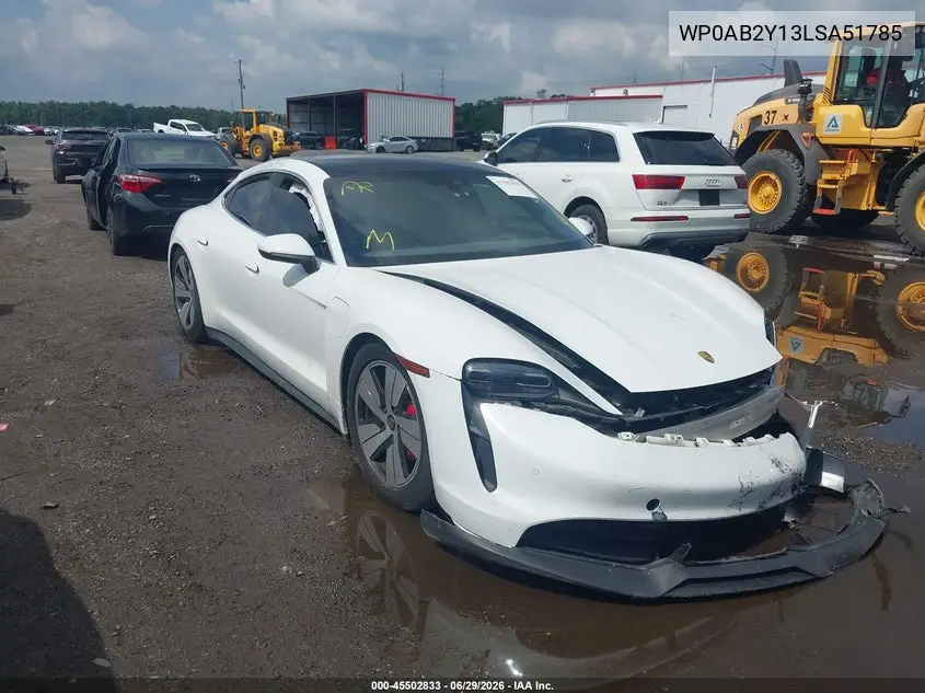 2020 Porsche Taycan 4S VIN: WP0AB2Y13LSA51785 Lot: 45502833