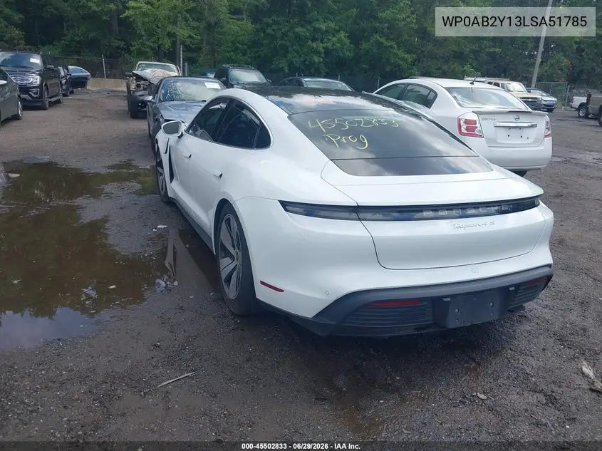 2020 Porsche Taycan 4S VIN: WP0AB2Y13LSA51785 Lot: 45502833