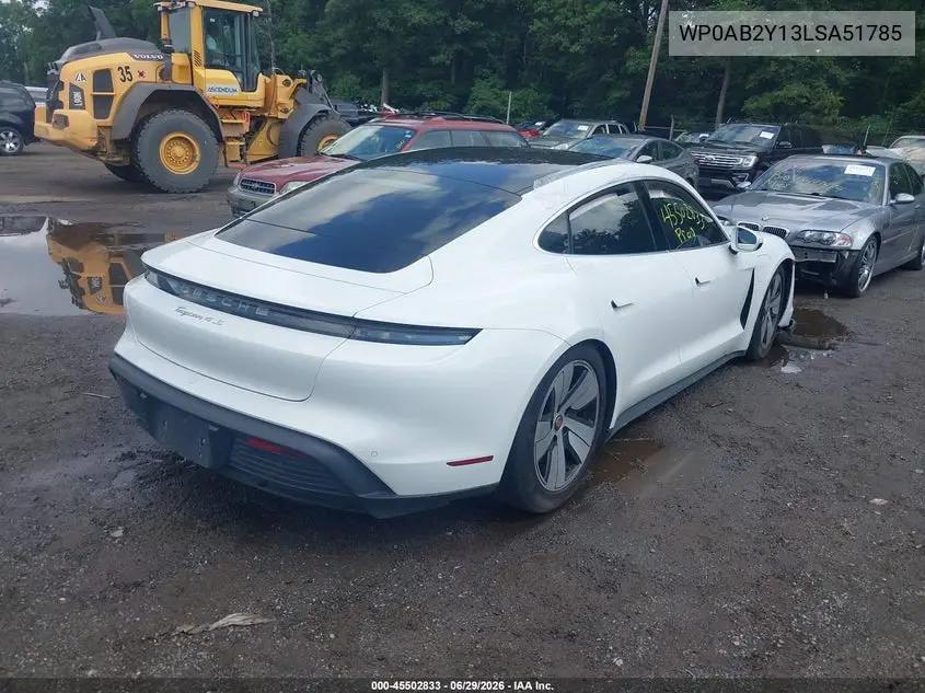 2020 Porsche Taycan 4S VIN: WP0AB2Y13LSA51785 Lot: 45502833