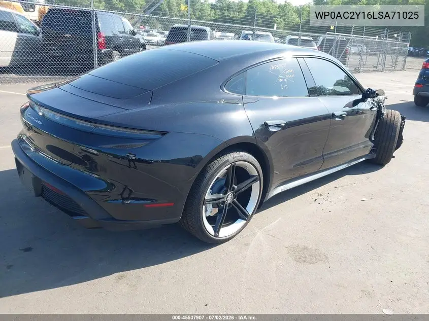 2020 Porsche Taycan Turbo/Turbo S VIN: WP0AC2Y16LSA71025 Lot: 45537907