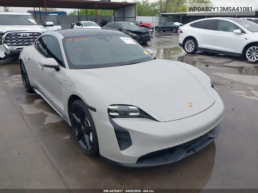 2021 Porsche Taycan 4S VIN: WP0AB2Y13MSA41081 Lot: 44762617