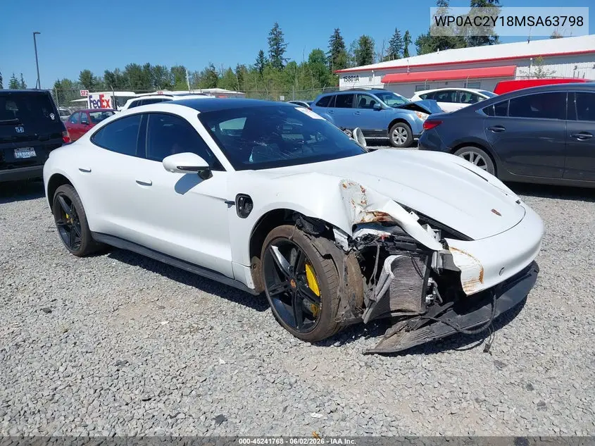 2021 Porsche Taycan Turbo VIN: WP0AC2Y18MSA63798 Lot: 45241768