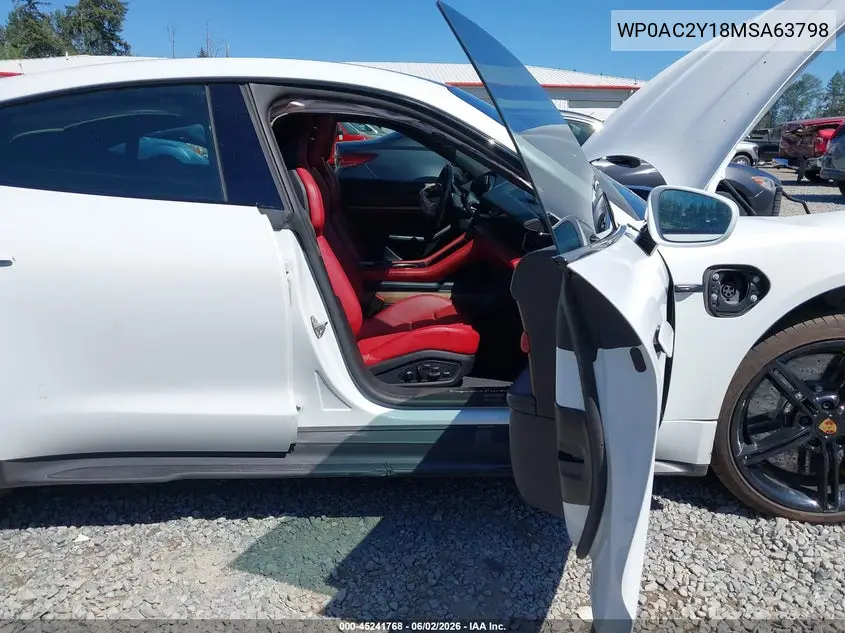 2021 Porsche Taycan Turbo VIN: WP0AC2Y18MSA63798 Lot: 45241768