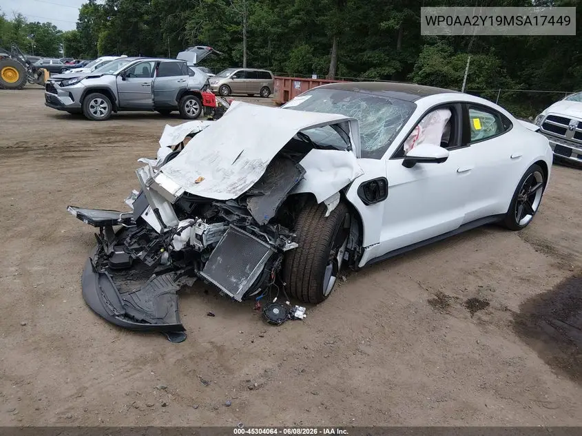 2021 Porsche Taycan VIN: WP0AA2Y19MSA17449 Lot: 45304064
