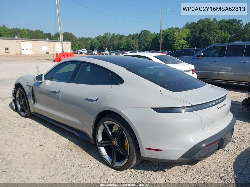 2021 Porsche Taycan Turbo/Turbo S VIN: WP0AC2Y16MSA62813 Lot: 45321435
