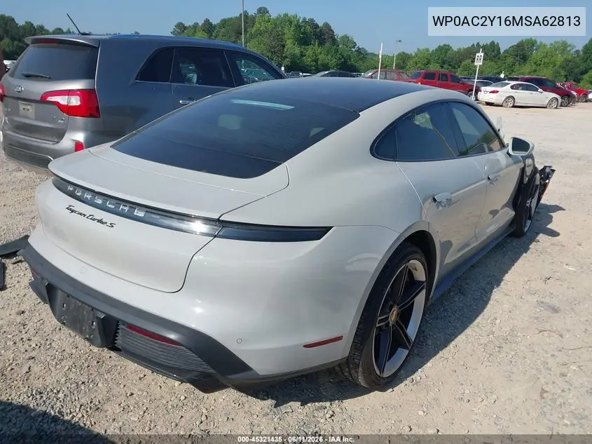 2021 Porsche Taycan Turbo/Turbo S VIN: WP0AC2Y16MSA62813 Lot: 45321435
