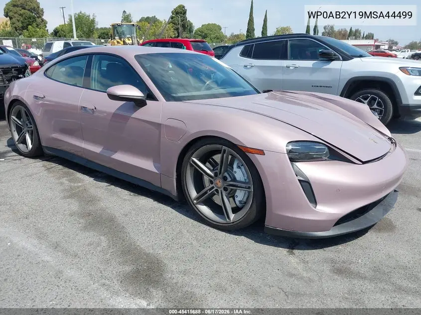 2021 Porsche Taycan 4S VIN: WP0AB2Y19MSA44499 Lot: 45415688