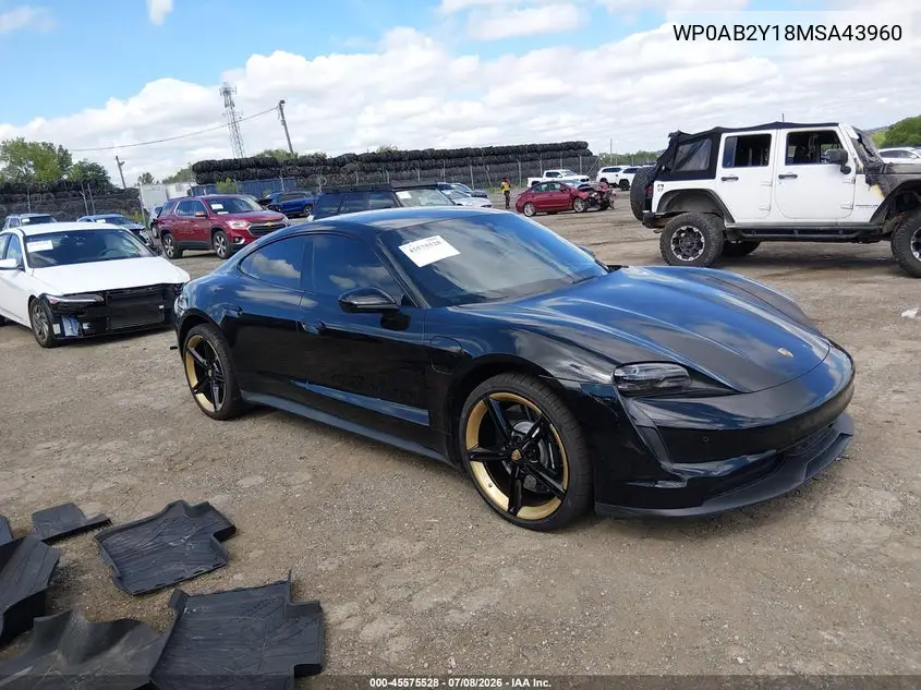 2021 Porsche Taycan 4S VIN: WP0AB2Y18MSA43960 Lot: 45575528