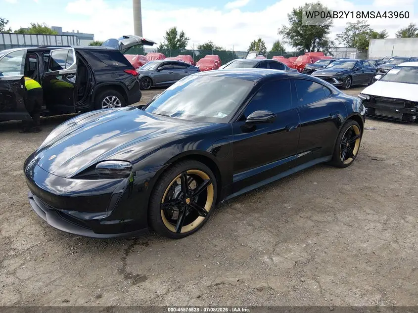 2021 Porsche Taycan 4S VIN: WP0AB2Y18MSA43960 Lot: 45575528