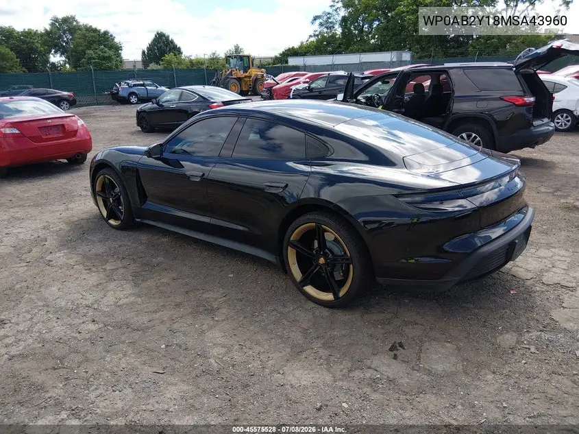 2021 Porsche Taycan 4S VIN: WP0AB2Y18MSA43960 Lot: 45575528