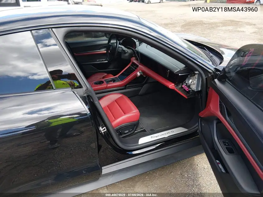 2021 Porsche Taycan 4S VIN: WP0AB2Y18MSA43960 Lot: 45575528