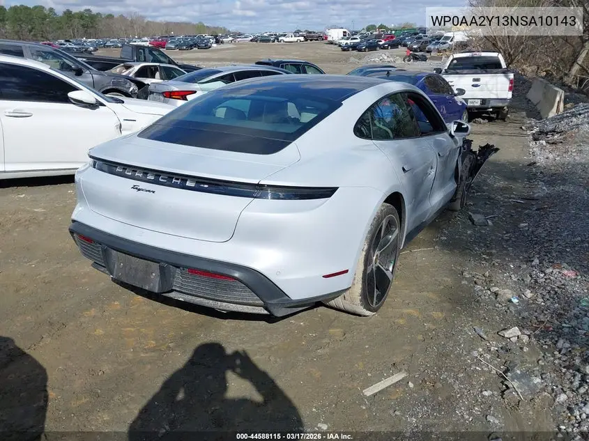 2022 Porsche Taycan VIN: WP0AA2Y13NSA10143 Lot: 44588115