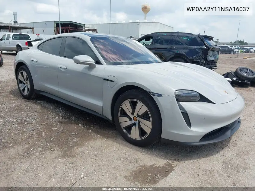 2022 Porsche Taycan VIN: WP0AA2Y11NSA16037 Lot: 44923138