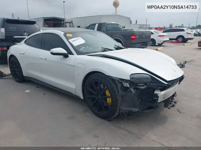 2022 Porsche Taycan VIN: WP0AA2Y10NSA14733 Lot: 44991773