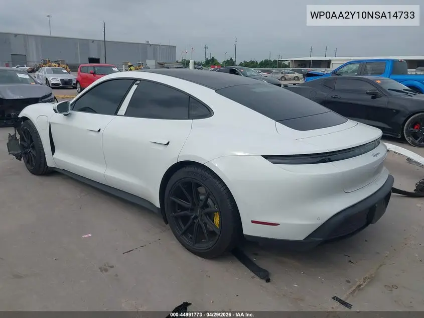 2022 Porsche Taycan VIN: WP0AA2Y10NSA14733 Lot: 44991773