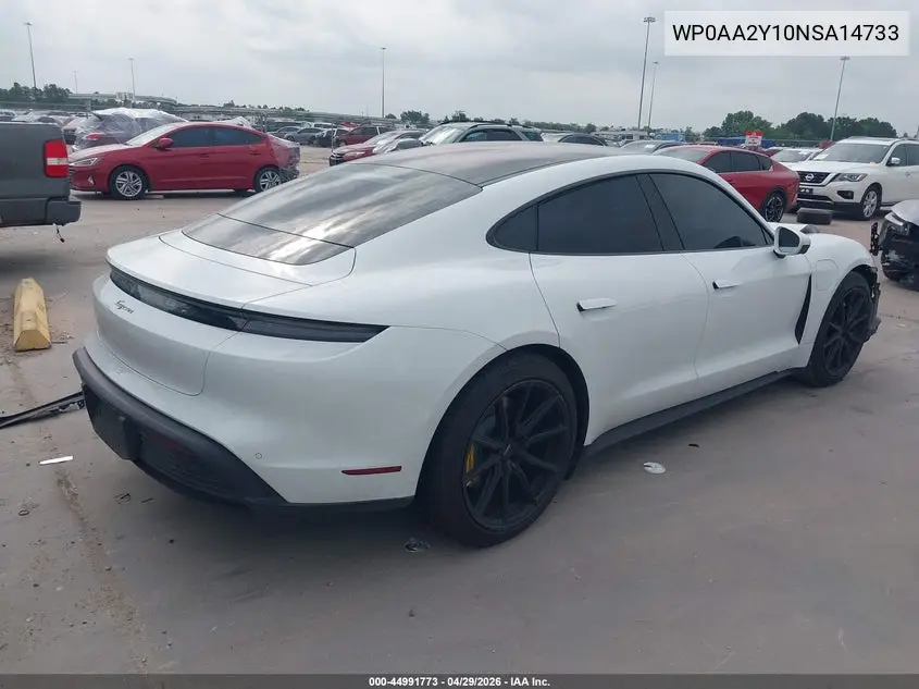 2022 Porsche Taycan VIN: WP0AA2Y10NSA14733 Lot: 44991773