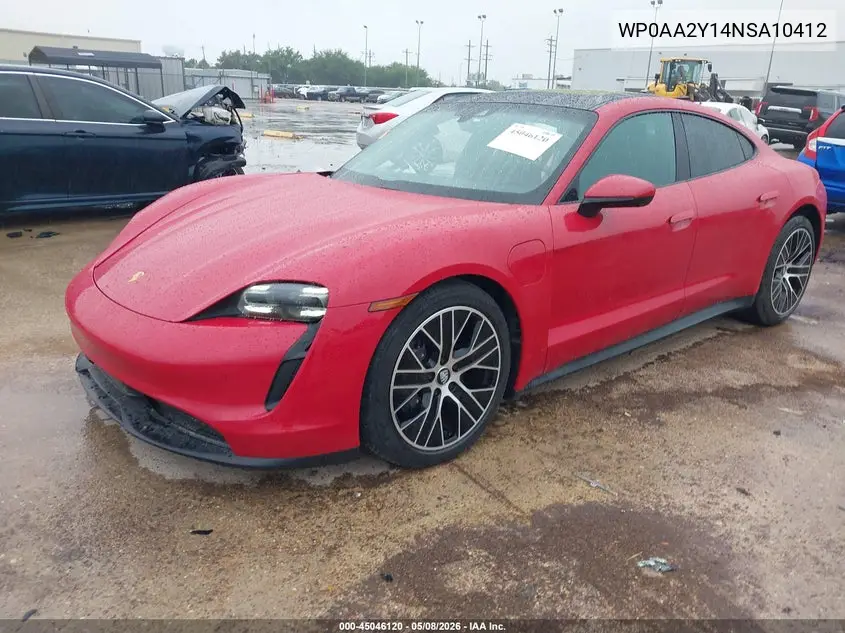 2022 Porsche Taycan VIN: WP0AA2Y14NSA10412 Lot: 45046120
