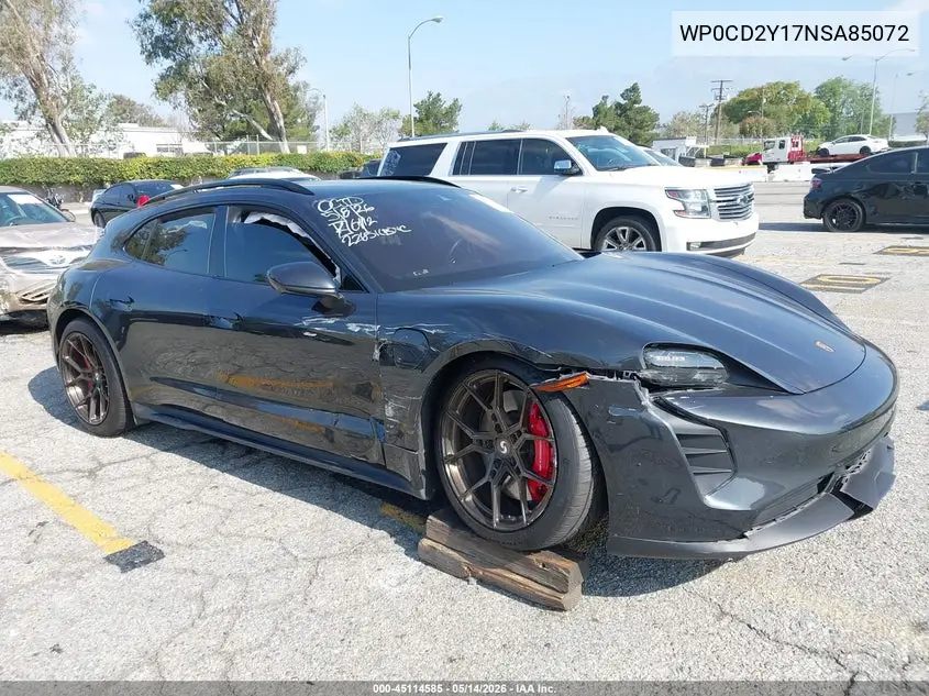 2022 Porsche Taycan Sport Turismo Gts VIN: WP0CD2Y17NSA85072 Lot: 45114585