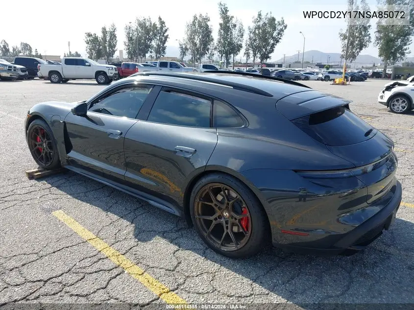 2022 Porsche Taycan Sport Turismo Gts VIN: WP0CD2Y17NSA85072 Lot: 45114585