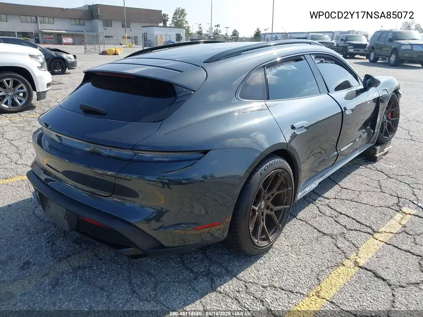 2022 Porsche Taycan Sport Turismo Gts VIN: WP0CD2Y17NSA85072 Lot: 45114585