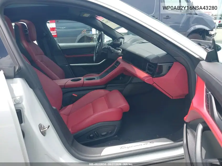 2022 Porsche Taycan 4S VIN: WP0AB2Y16NSA43280 Lot: 45222014