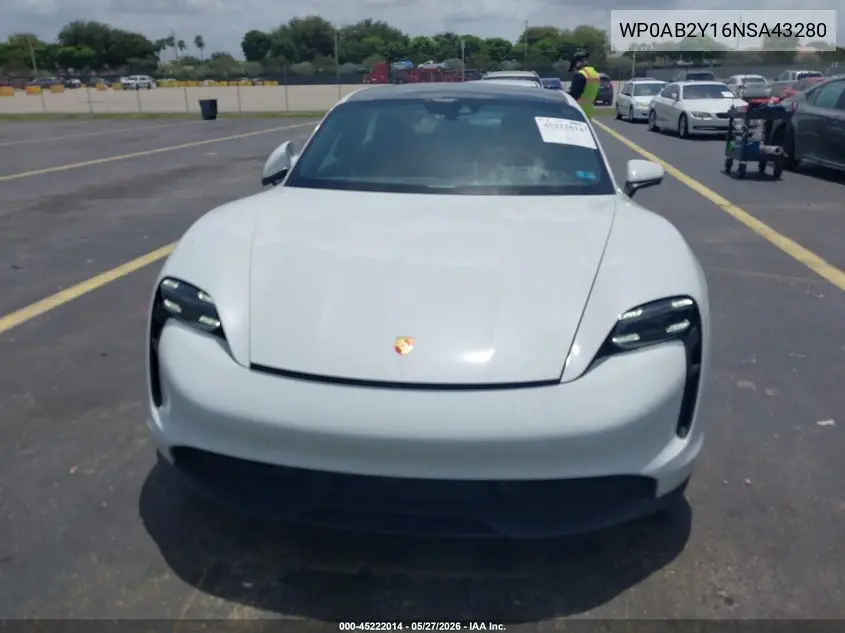 2022 Porsche Taycan 4S VIN: WP0AB2Y16NSA43280 Lot: 45222014