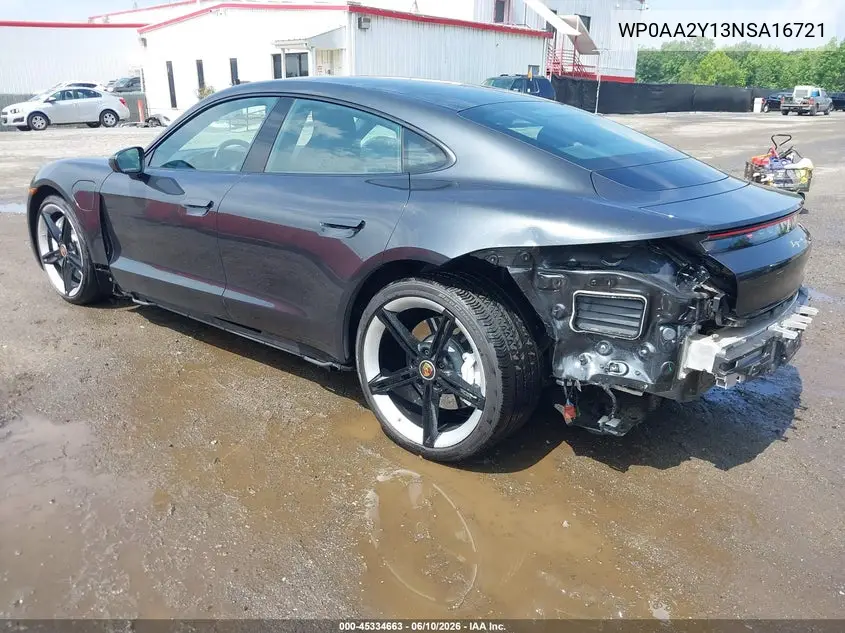 2022 Porsche Taycan VIN: WP0AA2Y13NSA16721 Lot: 45334663