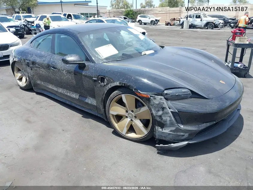 2022 Porsche Taycan VIN: WP0AA2Y14NSA15187 Lot: 45457033