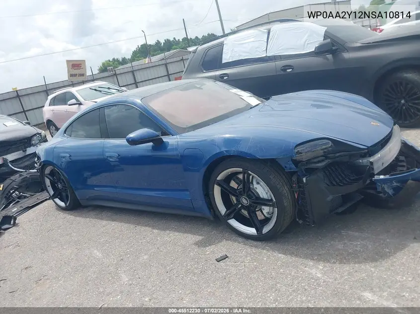 2022 Porsche Taycan VIN: WP0AA2Y12NSA10814 Lot: 45512230