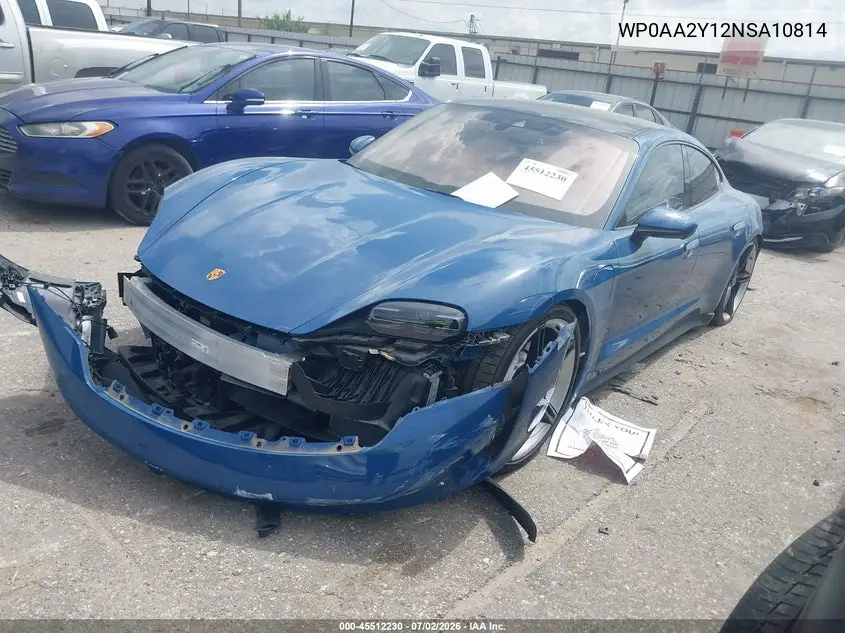 2022 Porsche Taycan VIN: WP0AA2Y12NSA10814 Lot: 45512230