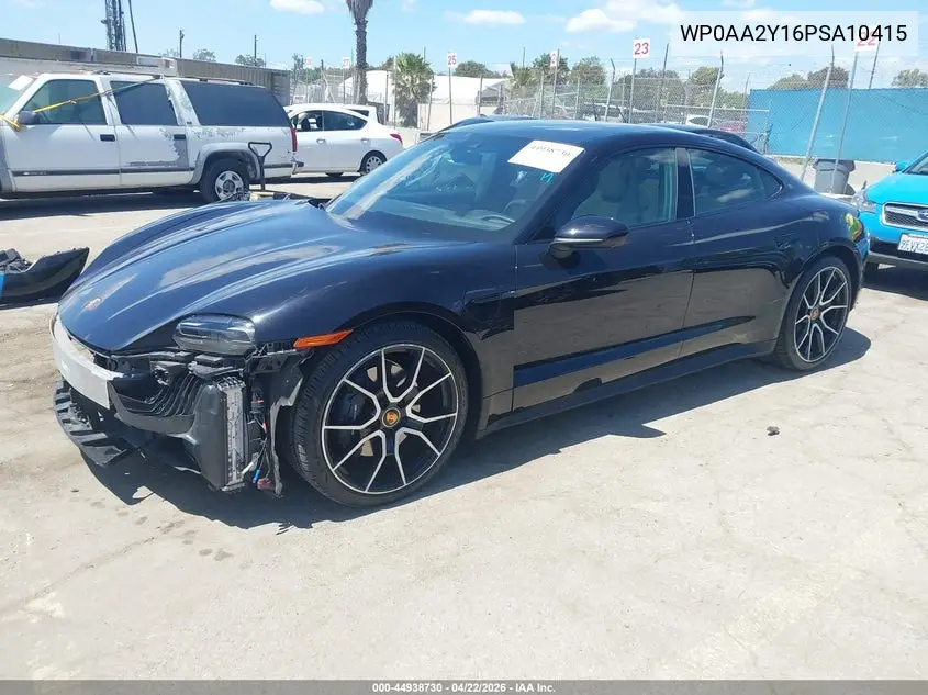 2023 Porsche Taycan VIN: WP0AA2Y16PSA10415 Lot: 44938730
