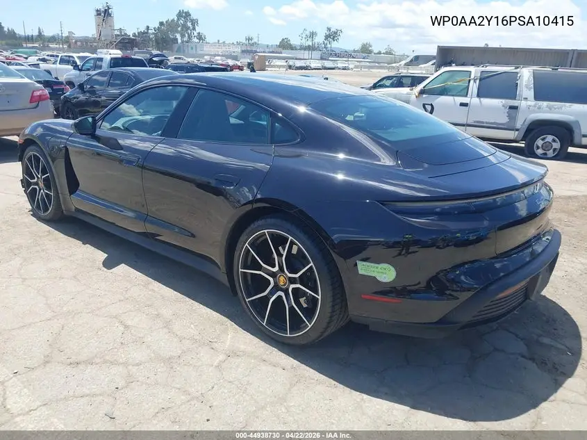 2023 Porsche Taycan VIN: WP0AA2Y16PSA10415 Lot: 44938730