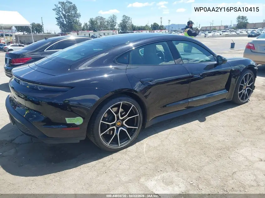 2023 Porsche Taycan VIN: WP0AA2Y16PSA10415 Lot: 44938730