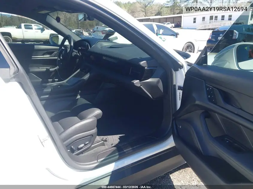 2024 Porsche Taycan VIN: WP0AA2Y19RSA12694 Lot: 44567444