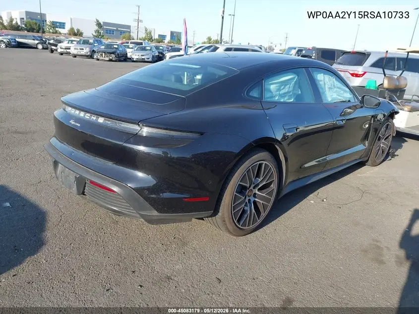 2024 Porsche Taycan VIN: WP0AA2Y15RSA10733 Lot: 45083179